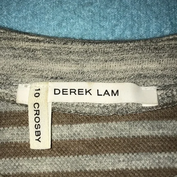 DEREK LAM 10 CROSBY gray short sleeve crop zipper sides heavyweight NEW size M - Picture 4 of 9
